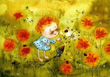 vk children dandelions Fantasy Oil Paintings
